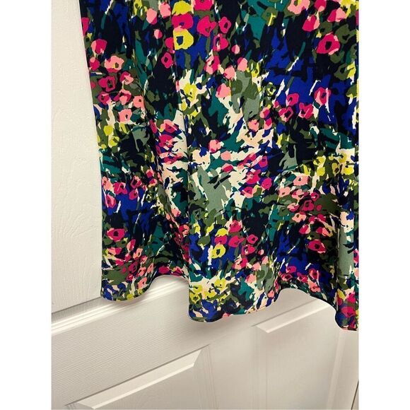 J. Crew Factory Printed Floral Flounce Dress Garden Party Sz 0 EUC - Picture 4 of 7